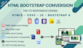 convert PSD to HTML, xd to HTML with bootstrap responsive design