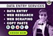 do fastest data entry and internet research in 24 hours