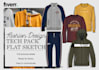 design fashion apparel flat sketch tech pack