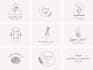 create hand drawn botanical boho logo designs