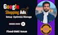 setup google shopping ads campaigns and fix merchant suspension