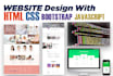 design website with html, css, js bootstrap, mysql and php