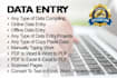 do data entry, email collection, linkedin search
