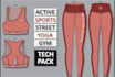 design fashion tech pack and technical flat sketch