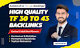 make high tf 30 plus contextual and dofollow SEO backlinks