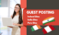 publish your guest post on ireland india and peru sites
