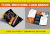 design flyer, brochure, business card, logo professionally