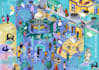 illustrate wheres wally style look and find children book