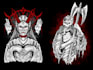 draw detailed dark art illustration for tshirt