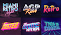 do 80s synthwave retro vintage style neon and chrome 3d logo