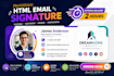 design HTML email signature with logo and social icons within 2 hours