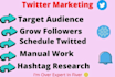 do twitter advertising and get natural post,followers