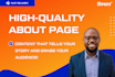write a high quality about page for your website