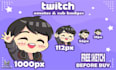 create bundle 12 custom cute chibi twitch emotes for your stream