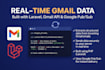 make gmail scraper using gmail API in PHP, laravel