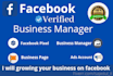 create a verified business manager and ads account