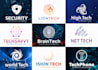 do modern tech startup crypto, cyber security technology logo design