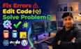 fix, edit HTML, CSS, javascript, react,  node, wordpress code, errors