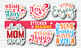 creative  awesome typography sticker designs and label designs