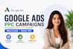 set up, optimize and manage google ads PPC campaigns
