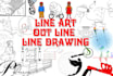 draw vector line art, line drawing and illustration