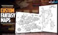 draw a print ready black and white fantasy map for your book
