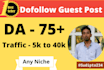 publish guest post on da 75 plus real traffic blog
