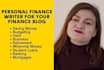 write compelling SEO finance articles, blog posts