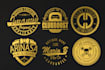 design round badge logo patch, label, stickers