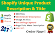 write SEO shopify product description with the title