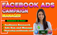 be your facebook ads campaign manager and run profitable fb ad campaign