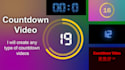 create a custom and countdown video  animation timer