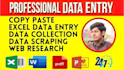 do accurate data entry, copy paste, web scrap, web research, PDF to excel