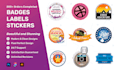 design badges for certifications, authorized rewards and achievements