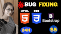 edit or fix html, css,bootstrap bug fix and responsive issue