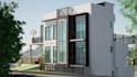 design house exterior model, 3d rendering, walkthrough