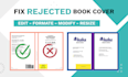 fix or resize book cover for amazon,  ingramsparkk,  lulu