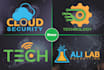 modern tech startup, security and technology logo