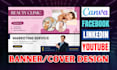 design youtube, linkedin, facebook cover image using canva