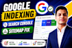 index your website in google and fix sitemap issues