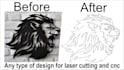 draw vectors for laser cutting and cnc router in 2 hours