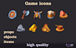 draw props and objects, items for your games
