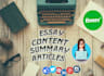 do impressive  content essay writing articles and summary