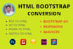 convert psd to html, xd, figma to html responsive bootstrap