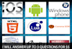answer up to 3 questions related to mobile app development