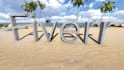 do 3D Text at beach
