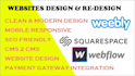 develop  professional website in squarespace, webflow, weebly