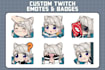 draw kawaii chibi emotes and sub badges for twitch
