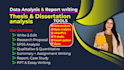 do data analysis, interpretation of research by  spss analysis ,python, excel,r