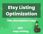 do etsy product listing with SEO